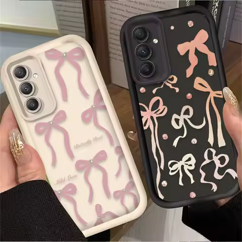 Pink Art Bowknot Case for Samsung Galaxy A35 A55 A15 A25 A16 A06 A05 A05S A24 A13 A23 A12 A22 A32 A52 A71 A51 4G Printing Cover