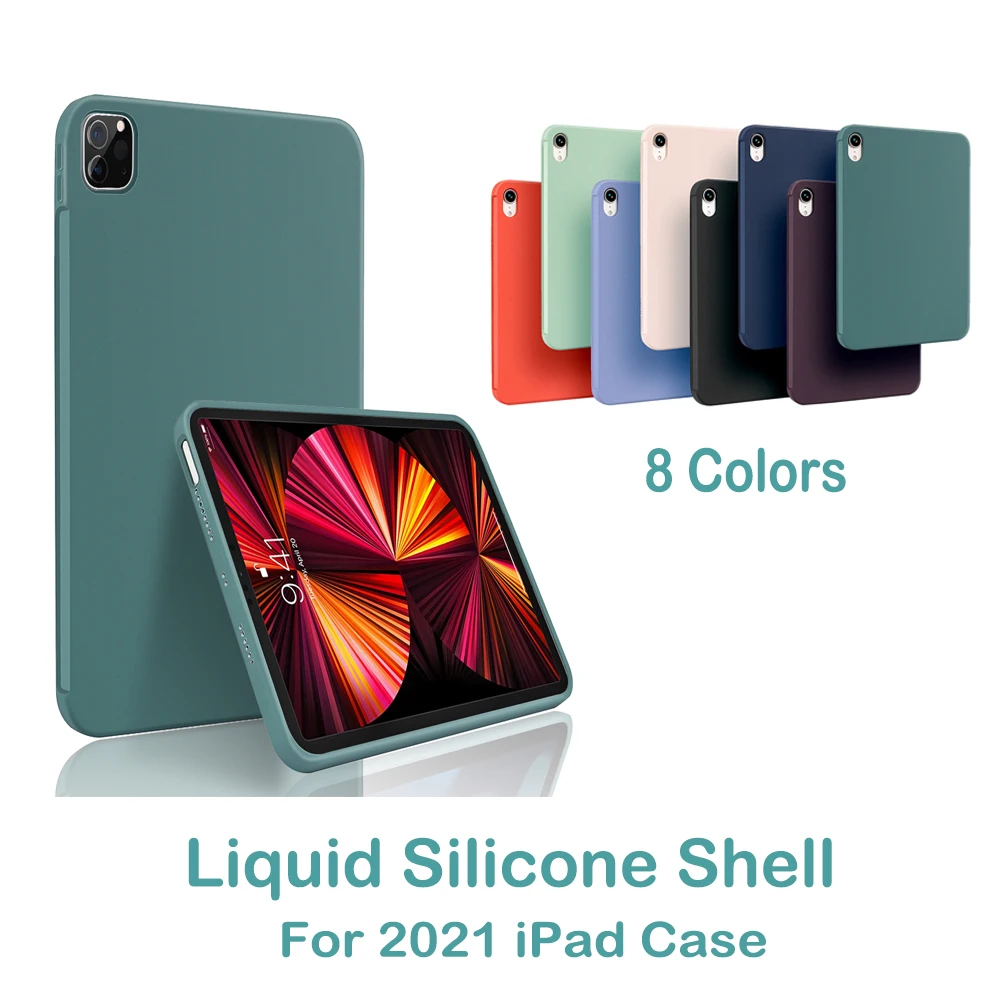 Coque de Protection Originale en Silicone Liquide pour iPad, Étui pour Modèles 2021, Mini6, Air4, Pro11, Pro12.9, 2021