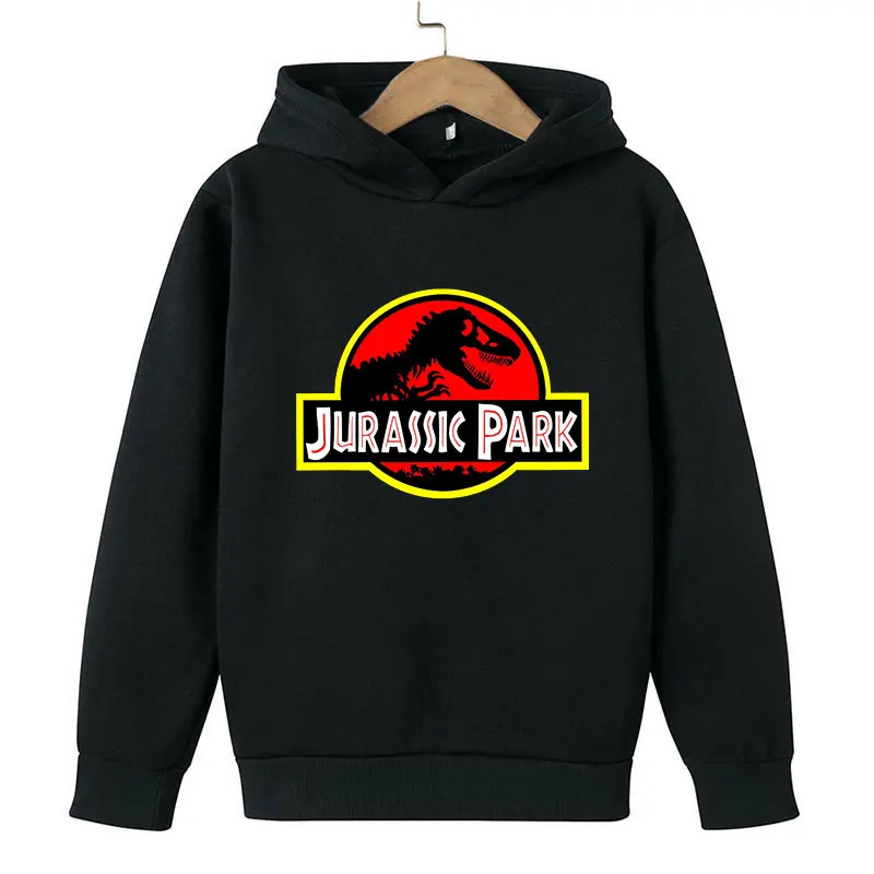 Jurassic Park Autumn Hoodie Kids Clothes Boys Dinosaur Printing Sweatshirt Girls Long Sleeve Clothing Top