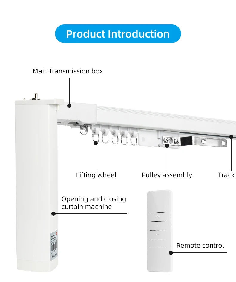 Imagem -02 - Sistema Elétrico de Cortinas Smart Home Conjunto de Trilhos Motorizados Tuya Wifi Alexa Google Zigbee