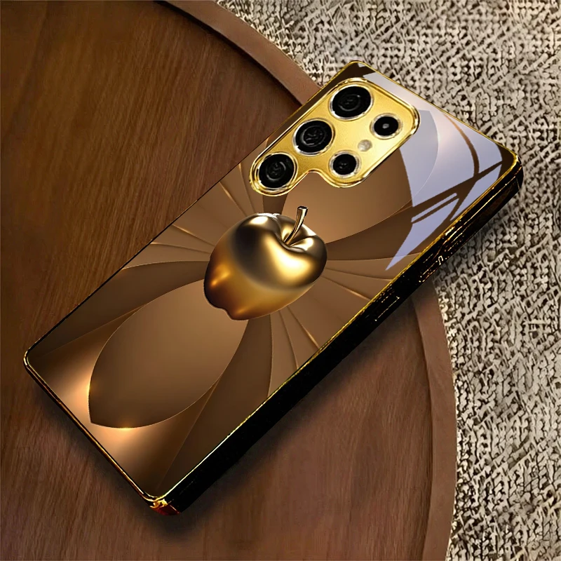 Lucky Flower Petals Electroplated Golden Phone Case For Samsung A23 A33 A53 A73 A14 A34 A54 A15 A35 A55 A06 A16 A36 Back Cover