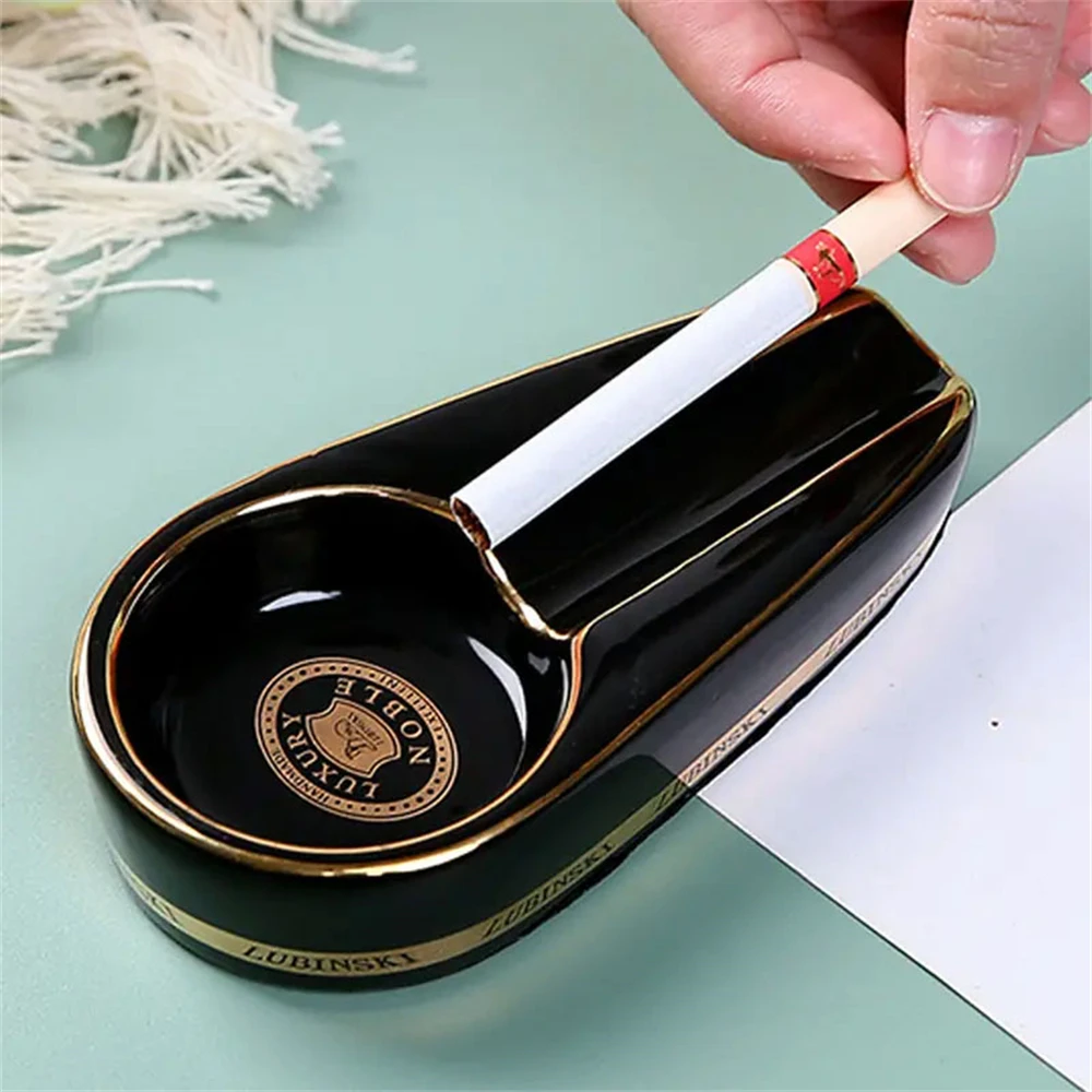 1PC Portable Ceramic Ashtray-Creative Living Room Table Decor And Father\'s Day Gift Tobacco, cigar accessories