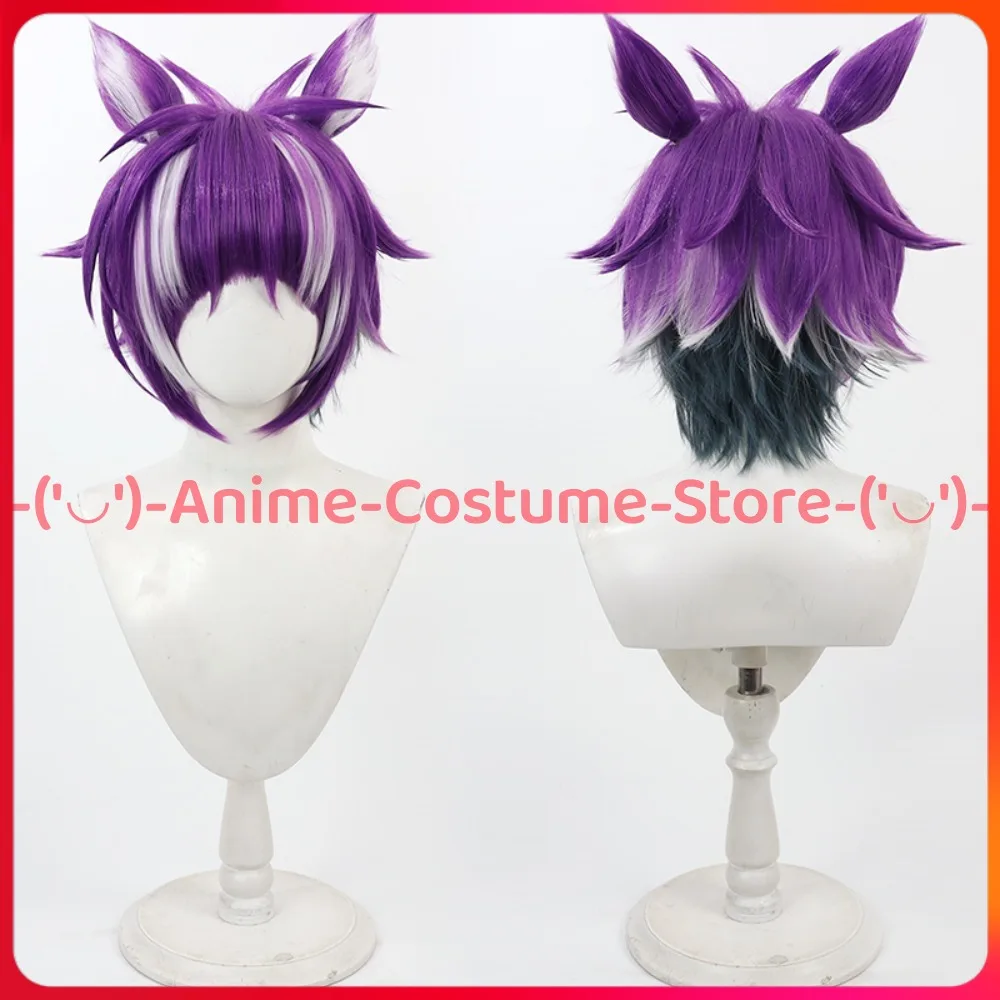 

Витая страна чудес Чеширский кот, парик для косплея, уши, аниме, игровой персонаж, Хэллоуин, карнавальный костюм для вечеринки, парики, термостойкие волосы