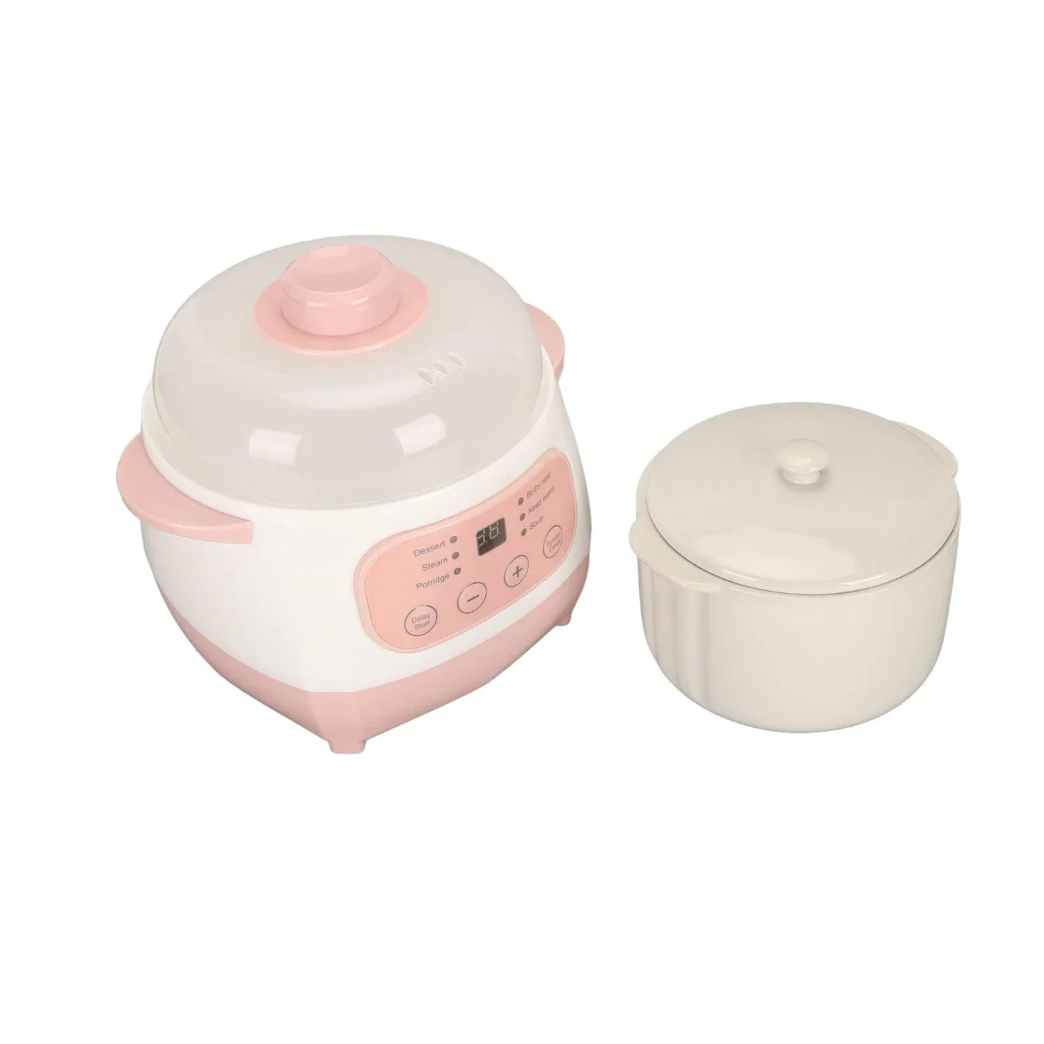 

Electric Stew Pot 1L 200W Anti Dry Burn Safe Intelligent Electric Ceramic Cooker for Porridge Rice Soup US Plug 110V