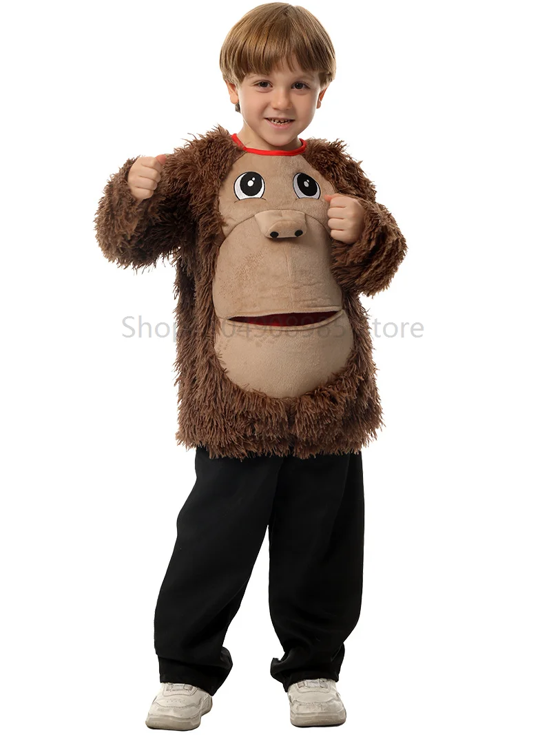 

Unisex Children Stage Performance Brown Gorilla Costume Boys Plush Shirt Animal Christmas Cosplay Donkey Kong Costume