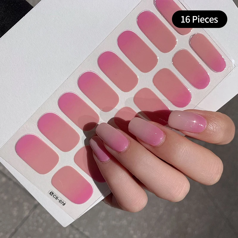 Gradient pełna okładka 3D naklejka do paznokci mlecznobiałe samoprzylepne paski naklejane ozdoby do paznokci naklejki do Manicure okłady do paznokci