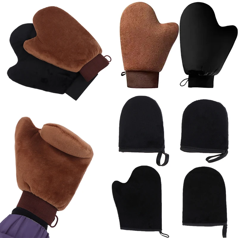 1 قطعة قابلة لإعادة الاستخدام الجسم الذاتي تان قفاز قضيب دباغة قفازات كريم موس الجسم تنظيف قفاز الذاتي دباغة Handchuhe