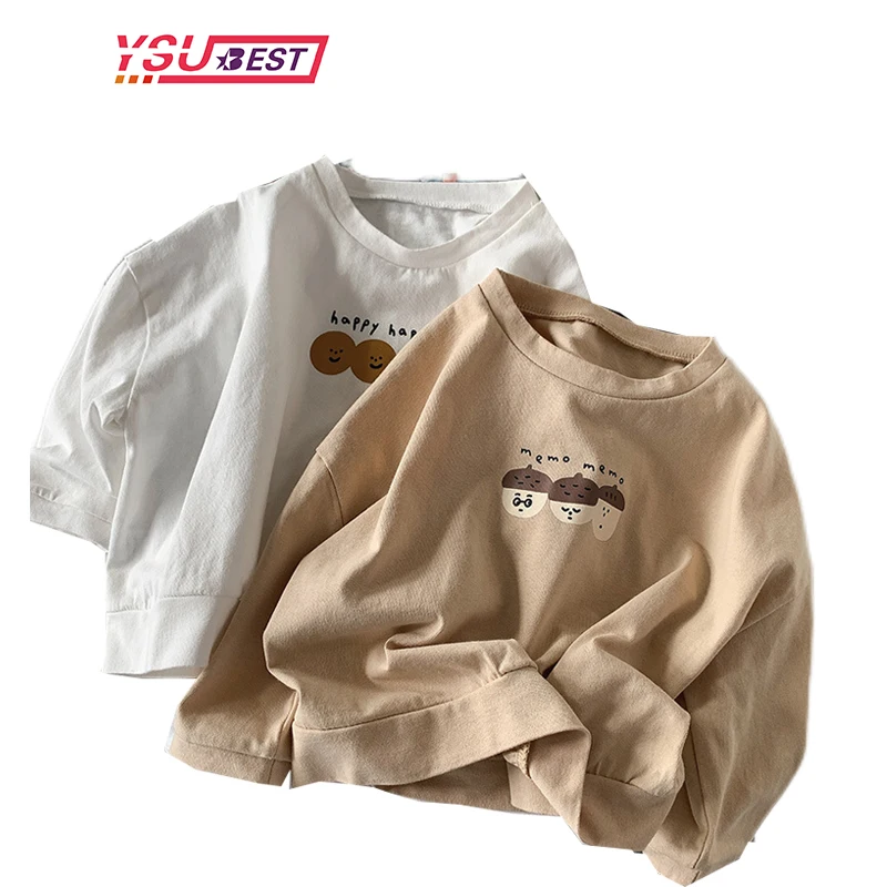 

New Autumn Children Long Sleeve Casual T Shirt Kids Loose Cotton TShirts Round Neck Fashion Tee Girls Pullover Tops Baby Clothes