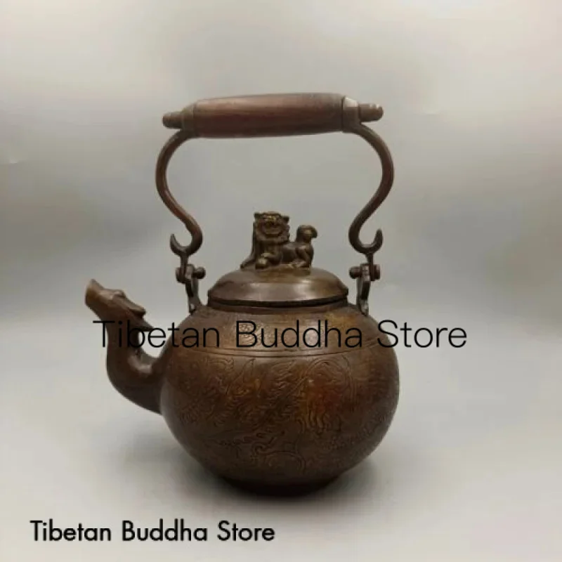 

Fengzui Lion Lid Lifting Beam Pot Copper Wine Pot