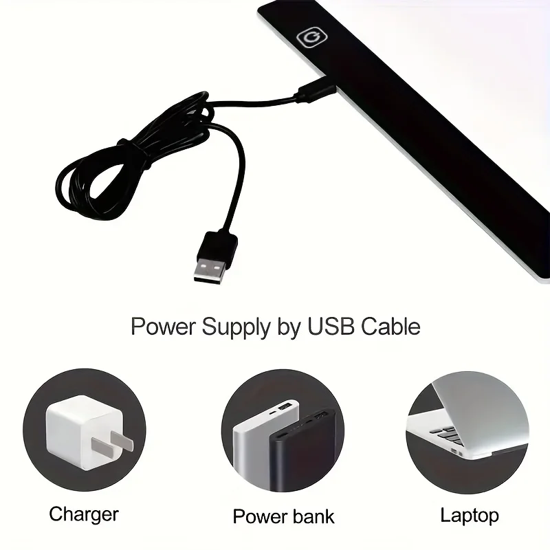 وسادة إضاءة LED قابلة للتعتيم بثلاثة مستويات A5 وصندوق إضاءة للتتبع، تعمل بمنفذ USB. حماية العين، مثالية لتصميم الفنان والرسم.