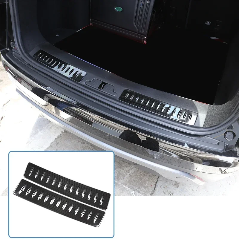 For Range Rover Velar 2017 Car-Styling 304 Stainless Black Brushed Rear Door Bumper Protector Plate Threshold Cover Trim Parts