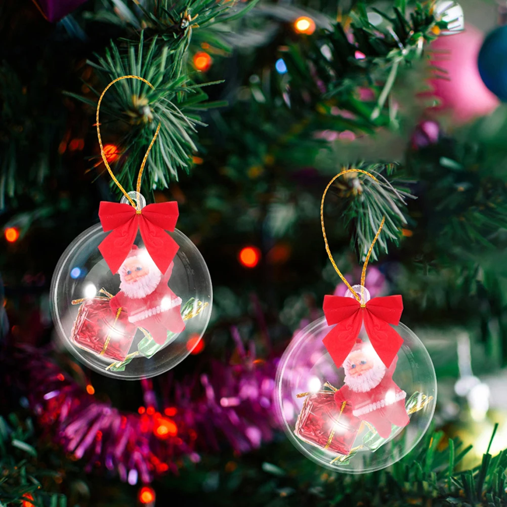 

18 Pcs Christmas Balls Festive Home Decor Transparent Empty Tree Hanging Holiday Plastic
