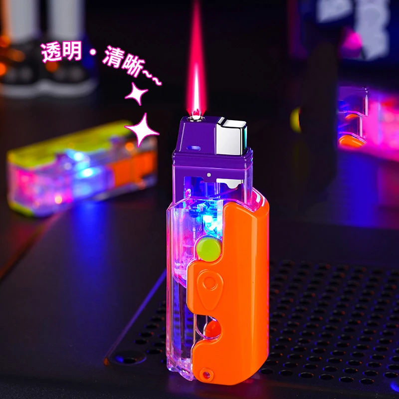 Internet celebrity colorful glowing inflatable radish lighter with smooth decompression and transparent body visible air chamber