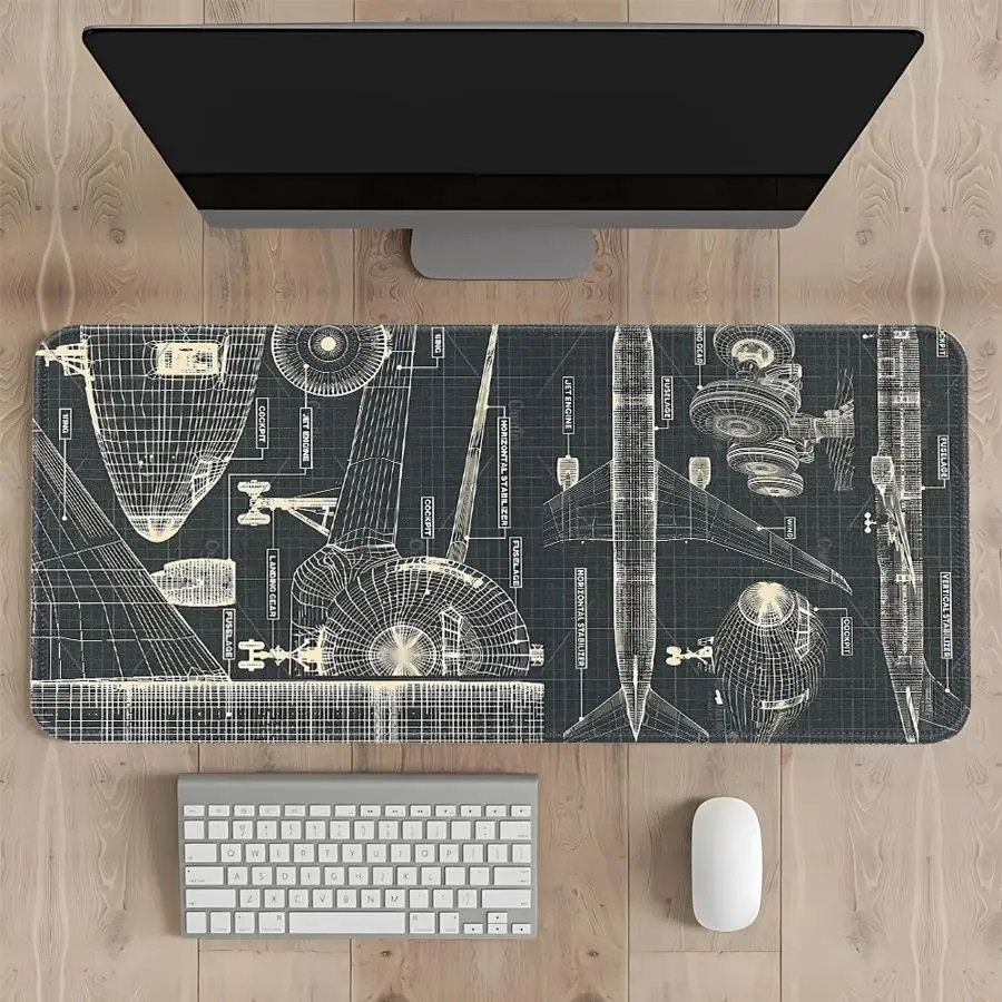 

Paper Airplane Flight Route Mouse Pad Computer Laptop Pad Game Console Pad office Pad Keyboard Mouse Pad Desk accessories