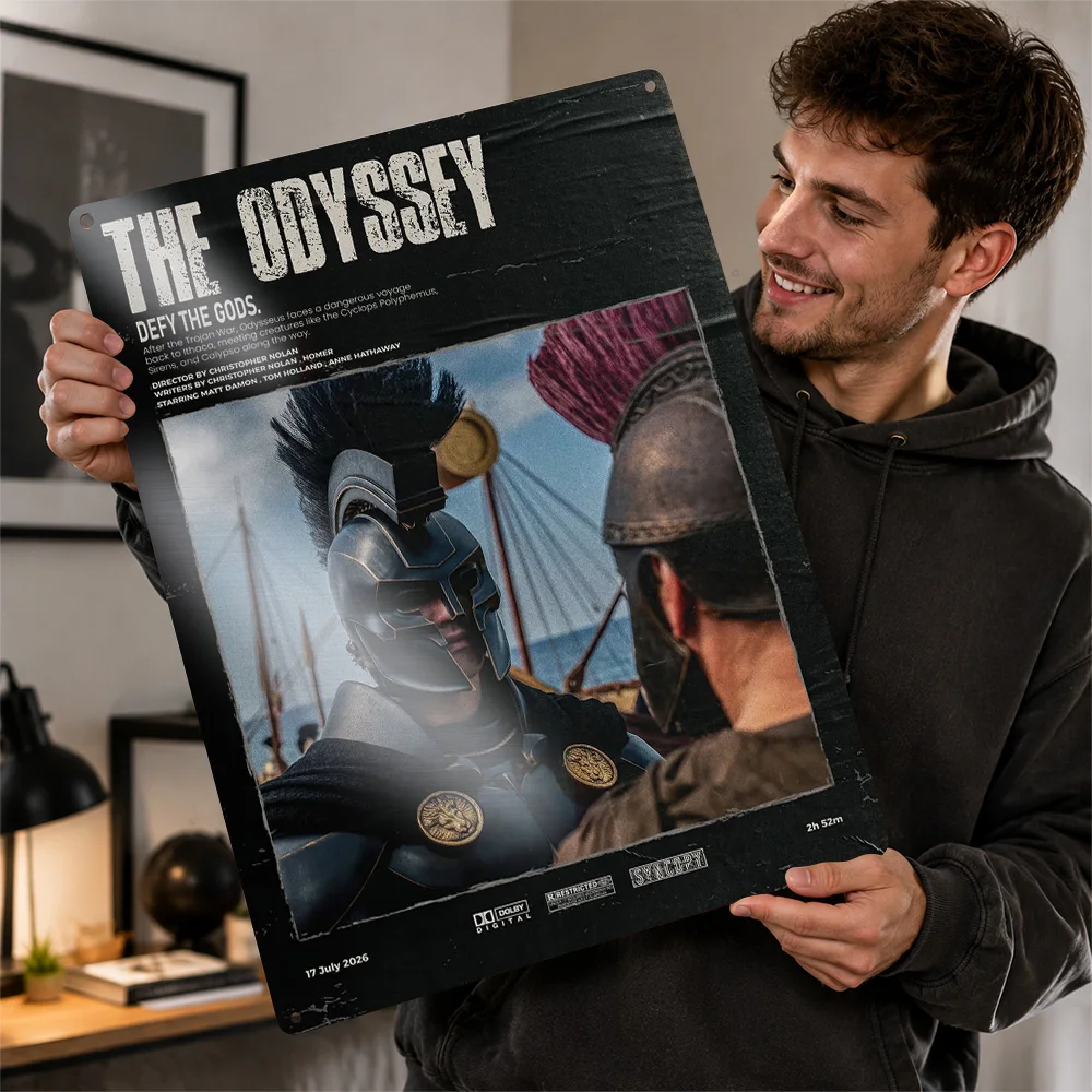 The Odyssey Movie Concept Poster Retro 3D Printed Metal Signs Customized Wall Hanging Gift for Home Decorations Room Accessories