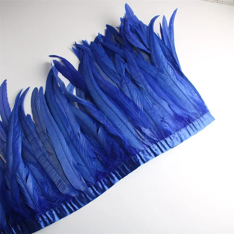 10 ياردة/مجموعة ريش ذيل الديك الزخارف للتطريز Crafts بها بنفسك الحرف اليدوية 25-30 سنتيمتر هامش الريشة للملابس كرنفال اكسسوارات