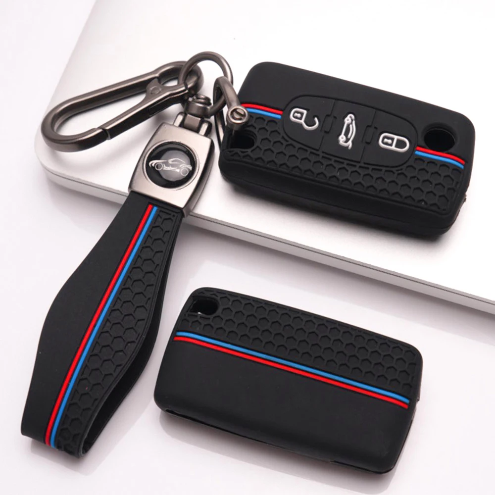 Remote Key Protector With Chain For Peugeot 107 206 207 307 308 407 607 807 3008 5008 Partner Expert For Citroen C2 C3 C4 C5 C6