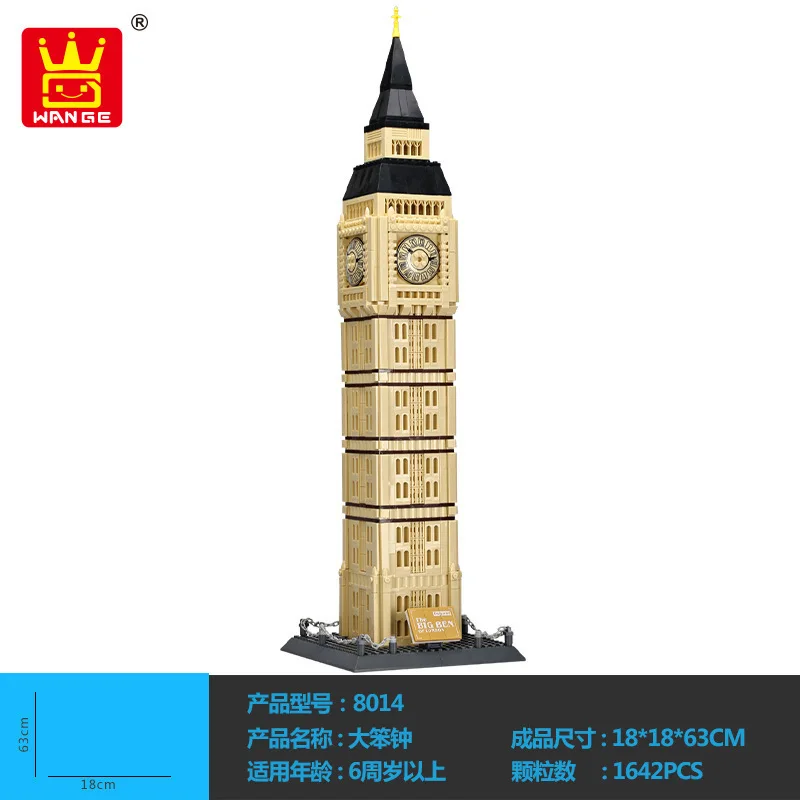 Creativity MOC World Architecture Building Bricks Castle Villa House,City Big Ben Church Toys for Man Gifts Girl Adult Present