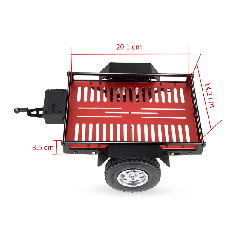 KYX Racing Aluminum RC Trailer Hopper Frame Simulation for Rock Crawler Truck Trail TRX-4 TRX4 Axial SCX10 RC4WD D90 CC01