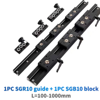 Blackening Built-in dual-axis linear guide 28mm SGR10 Roller slide 1 set: 1 SGB10 block and 1 SGR10 Woodworking guide cnc