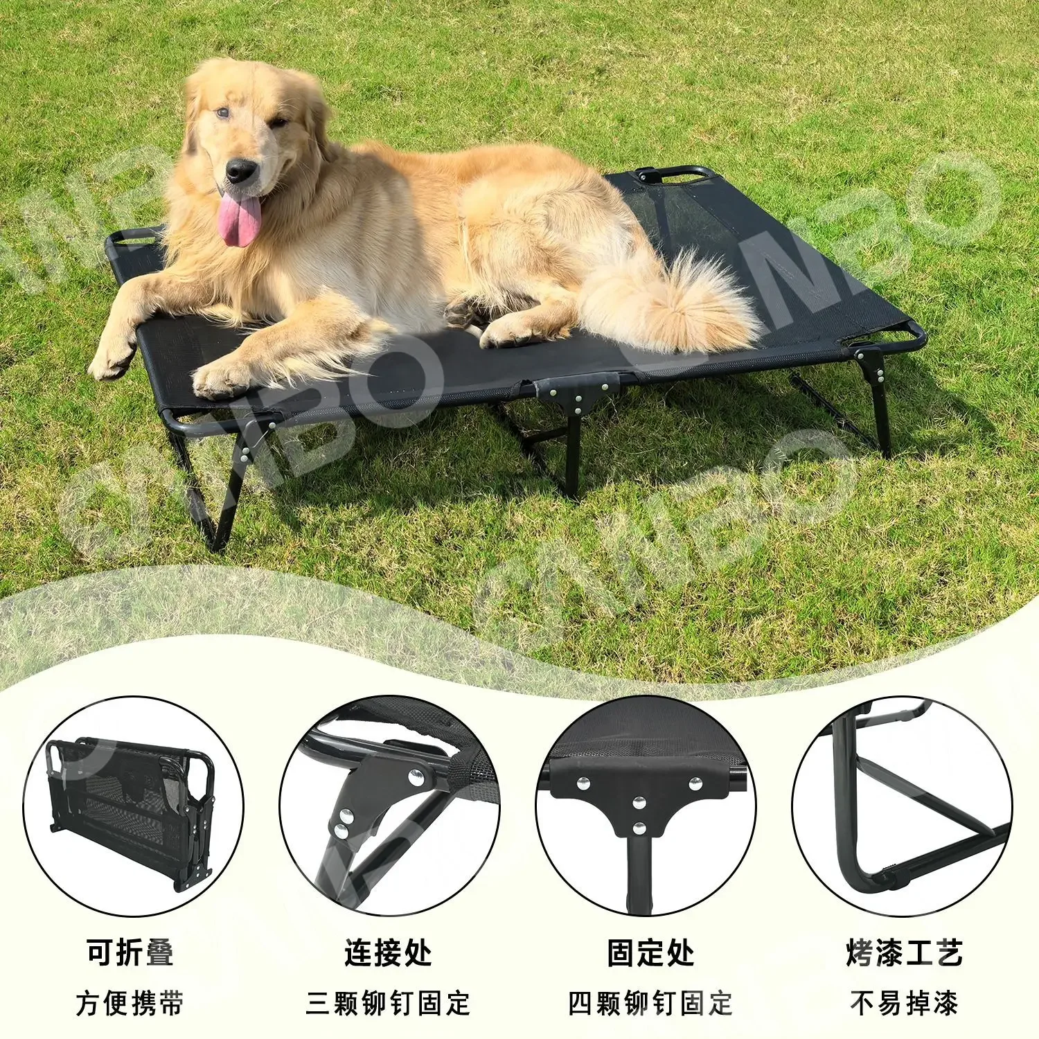 

Four Seasons Universal Free Installation Elevated Teslin Breathable Dog Bed Off the Ground Foldable Pet Marching Beds Pet Gift