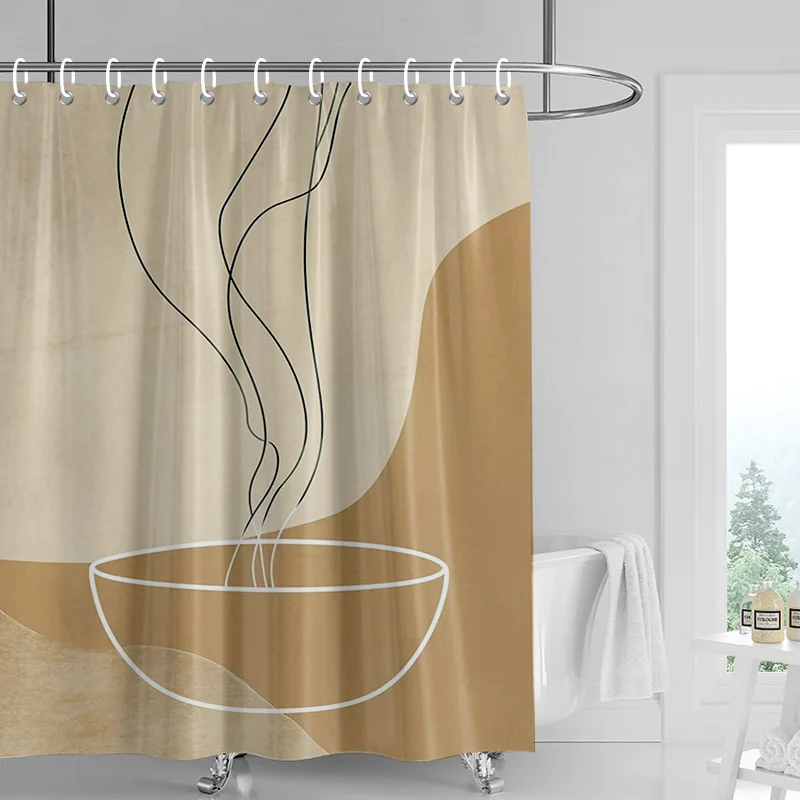 Abstract Art Illustration Bathroom Shower Curtain Waterproof Fabric Modern Nordic Bathroom Curtain Shower Curtain 180x200cm