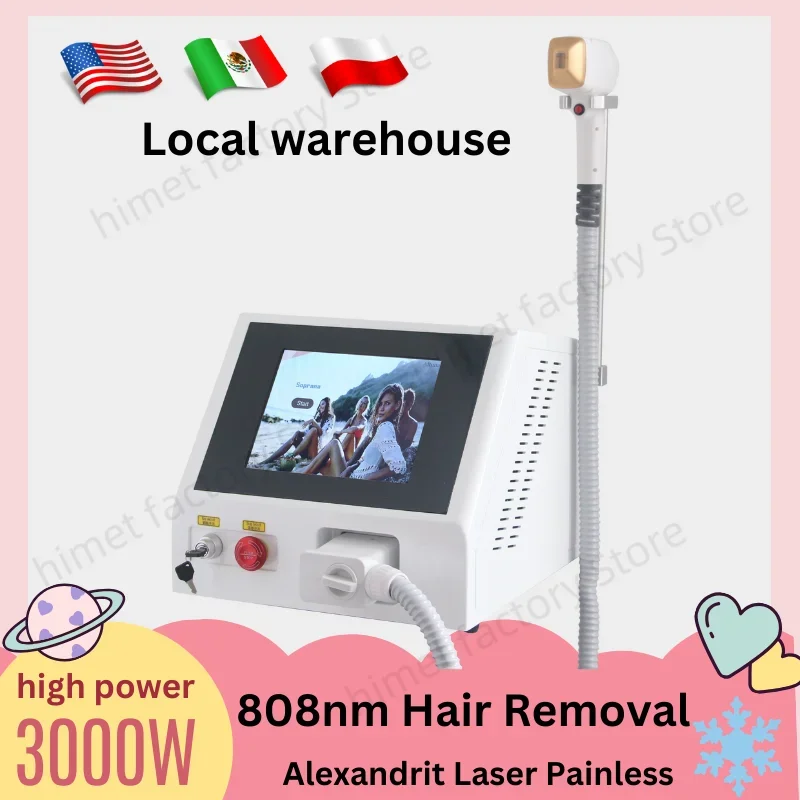 

Professional Diode Ice Titanium Laser Body Hair Removal Machine 808nm Alexandrite Device 3 Waves, Permanent CE Woman
