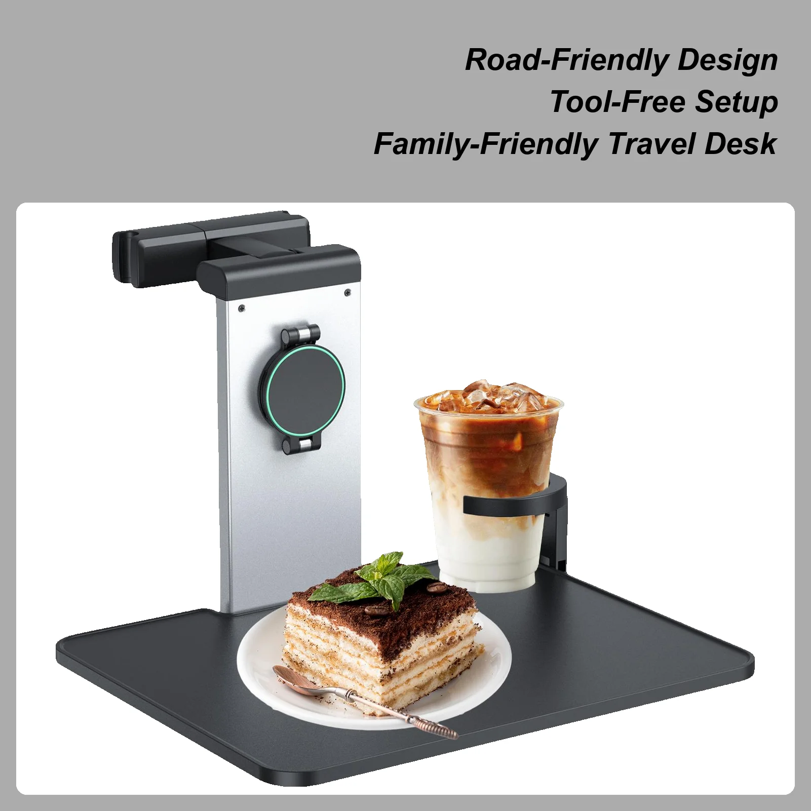 

Car Seat Tray Foldable Anti-Slip Backseat Eating Table With Drink Holder Auto Backseat Food Trays for Vehicles Trailer Truck