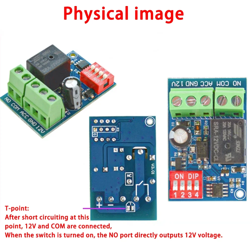 DC 5V 12V Car Power-off Delay Switch Turn off After Power-off Delay ACC Trigger Relay Module Board RT1Q RT1T RT1M