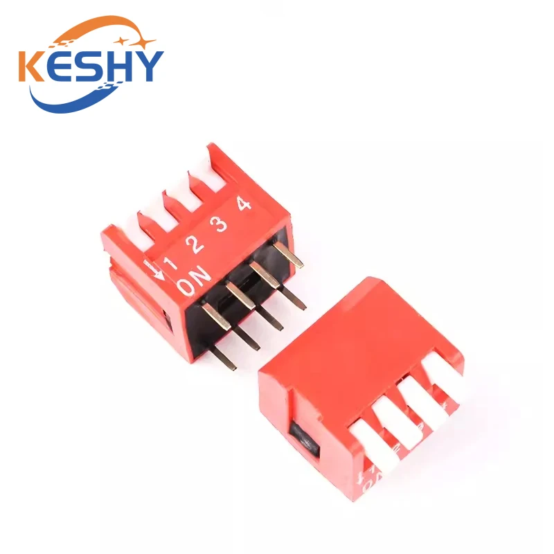 5PCS Slide Type Switch Module 2 3 4 5 6 7 8 9 PIN 2.54mm DIP Red Pitch Toggle Switch Red Snap Switch Dial Switch Side DIP Switch