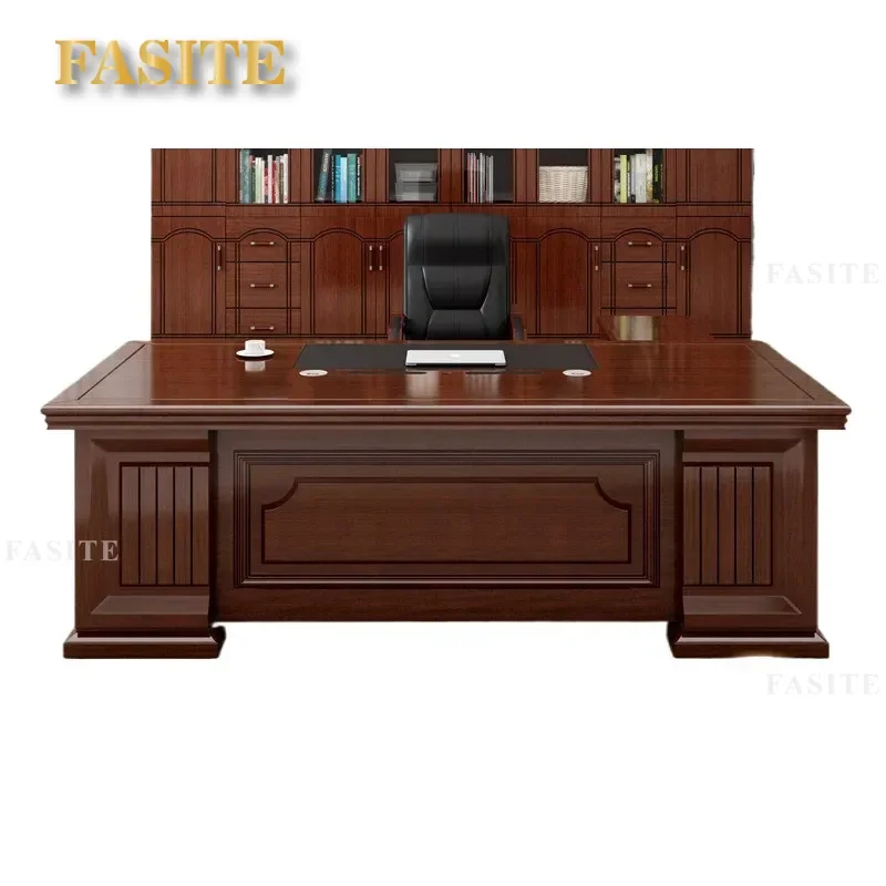 For Executive Office Desk Chinese Style Atmospheric Boss Table with Chair and Sub Cabinet Combination Modern Manager