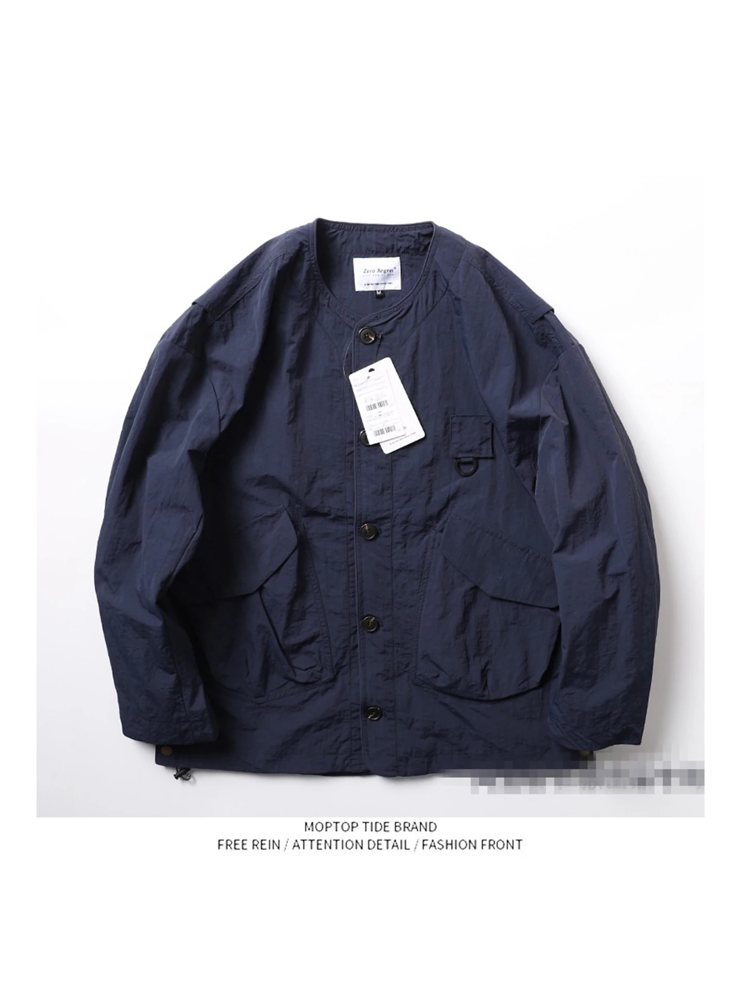 

Свободная рабочая одежда в стиле ретро, верхняя одежда из джета с несколькими цветами, повседневная многослойная одежда без воротника, весна-осень, полиэстер