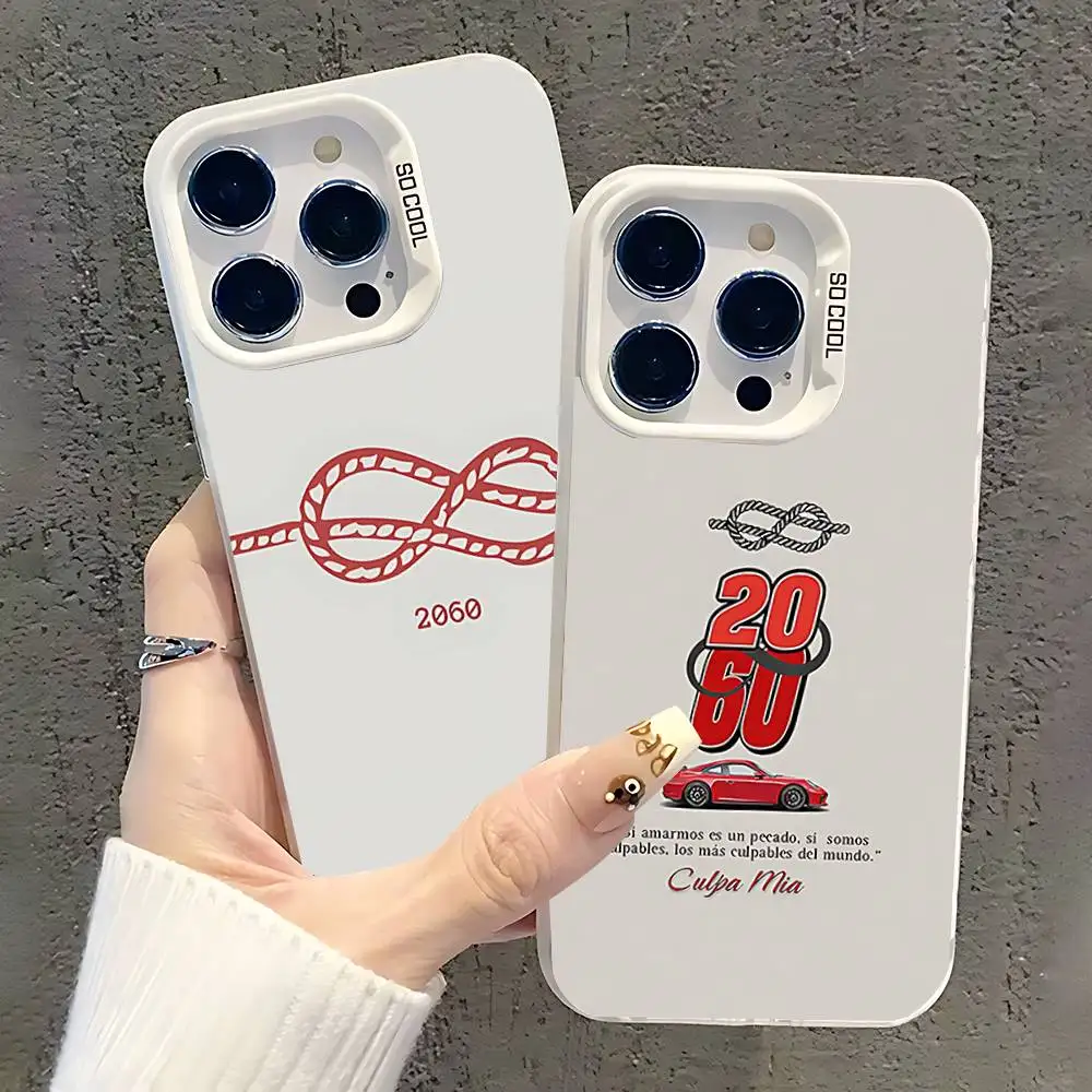 C-Culpa T-Tuya MIA-20-60 Funda de teléfono para iPhone 17,16,13,12,11,15,14,Pro,Max,Plus,SE4,Air,Mini Blanco IMD Mate