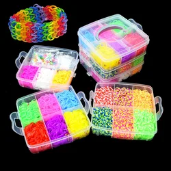 Elastic Rubber Loom Bands Kit Kids Weaving Making Bracelet Toys Rubber Girl Braid Plaits Accessories Children's Good DIY Gifts