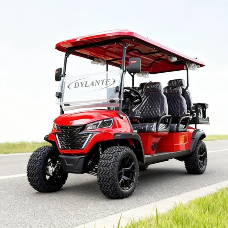 الاتجاه الجديد للصين للأداء العالي والطاقة العالية والجودة المستقرة 6 مقاعد 5000 وات عربة جولف كهربائية فاخرة للطرق الوعرة