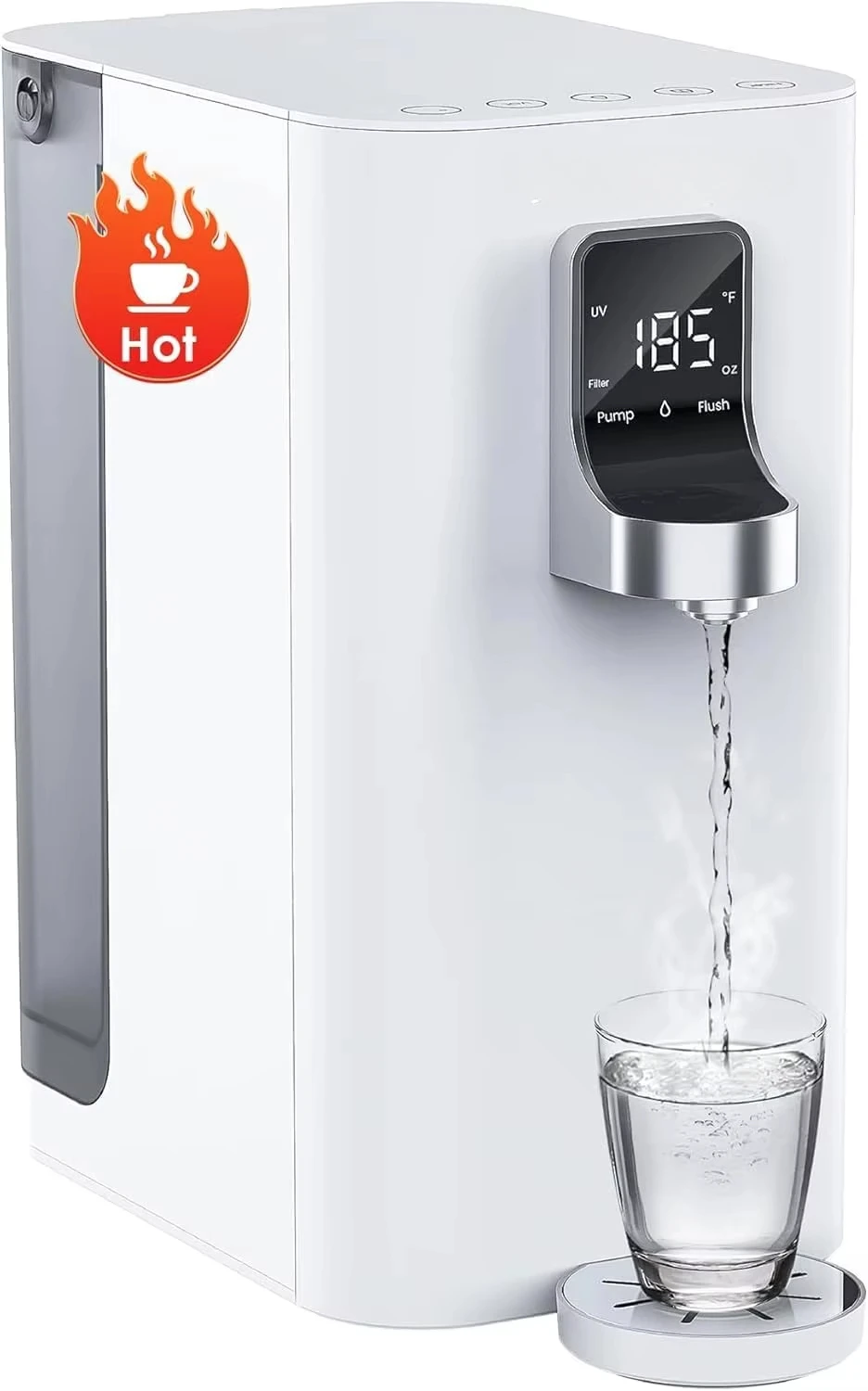 Instant Hot Water Dispenser, Reverse Osmosis Water Filter Countertop Pure to Drain Temperature Options Stage, No Installation