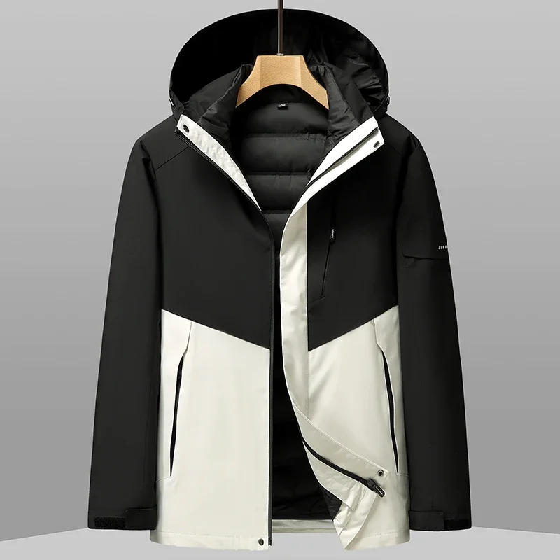 

Luxury Short Women's Winter Down Jacket Padded Duck Down Padding Removable Liner Jackets for Men Waterproof Couple Coat