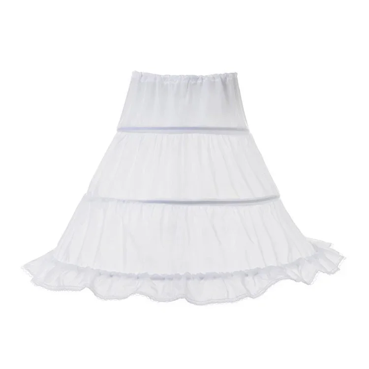 Half Slip 3-hoepel bloemenmeisje Crinoline wit zwart one size kinderpetticoat