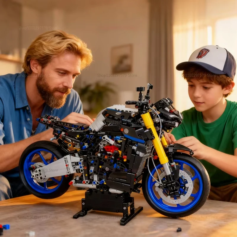 1478PCS Modello di corse motociclistiche ad alta tecnologia Modello di blocco Modello di assemblaggio educativo per bambini Giocattoli Regalo per adulti Decorazioni per il desktop