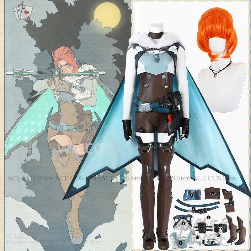 

Freya Косплей Игра OWW Аниме Костюм Панк Плащ Пу Униформа Ожерелье Сумка Парики Хэллоуин Вечеринка Cos Jirai Kei Gir