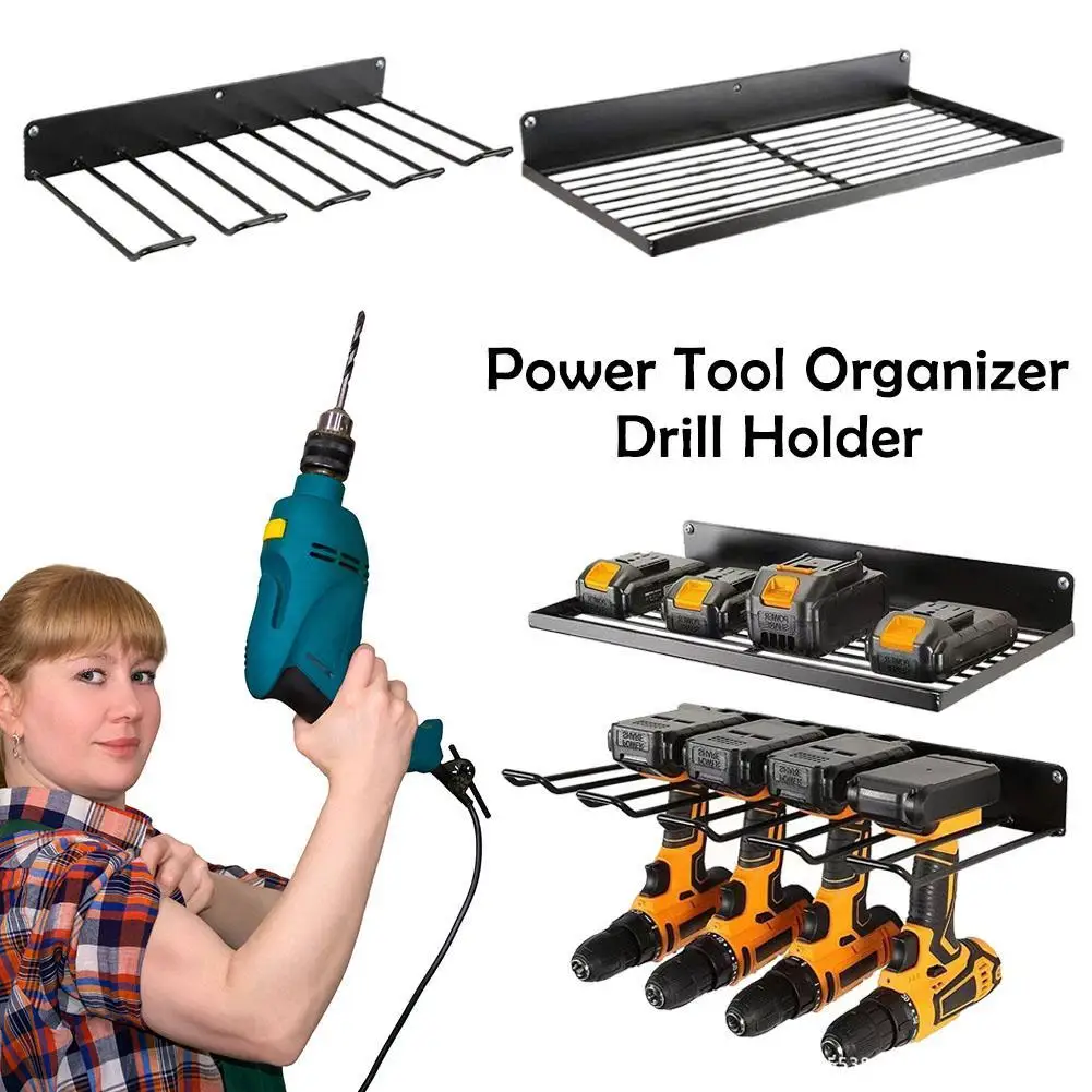 40cm Power Tool Organizer Wall Mount Garage Electric Variety Storage Rack Screwdriver Father Tool Type Drill Accommodate Gi X4L9