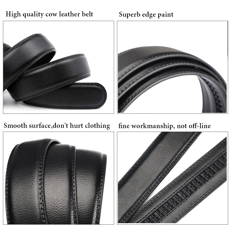 Click Belt for Men Business Luxury Designer Brand Genuine Leather Belts Jeans Automatic Adjustable Alloy Buckle Waist Straps image 5
