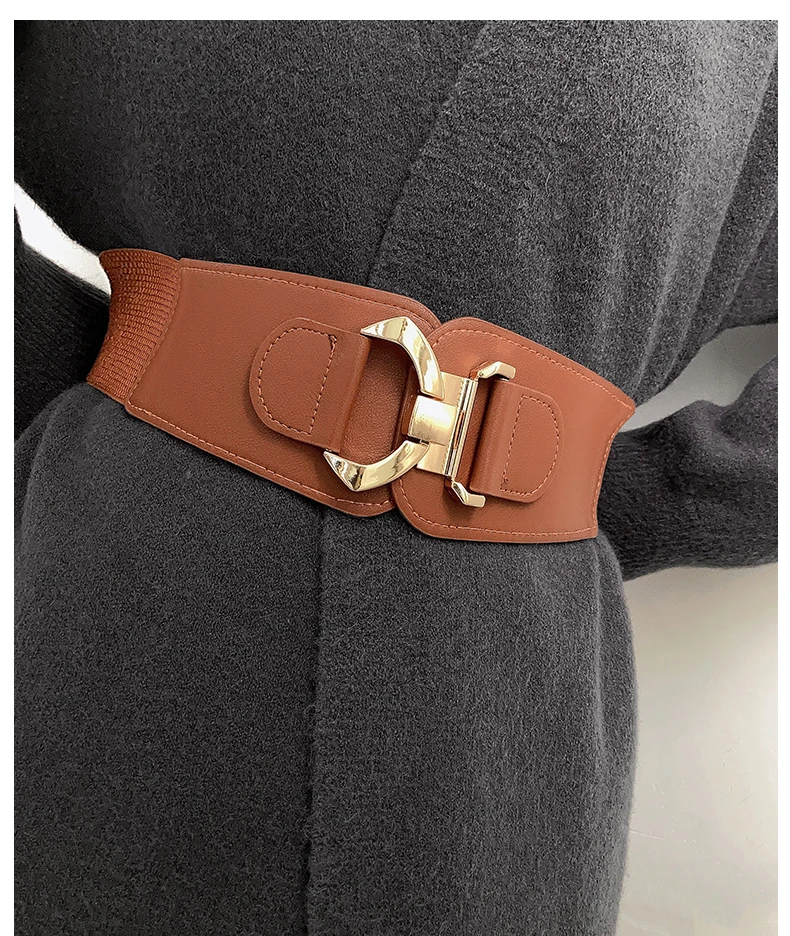 Women's Korean Retro Elastic Adjustable Decorative Waist Cincher, Versatile High-Quality Uncommon Wide Belt
