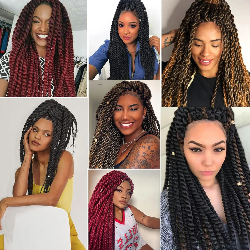 Havana Twist Häkelhaar, 6 Packungen, synthetische Häkelzöpfe, senegalesische Twist-Häkelhaare, Jumbo Havana Twist Häkelzöpfe