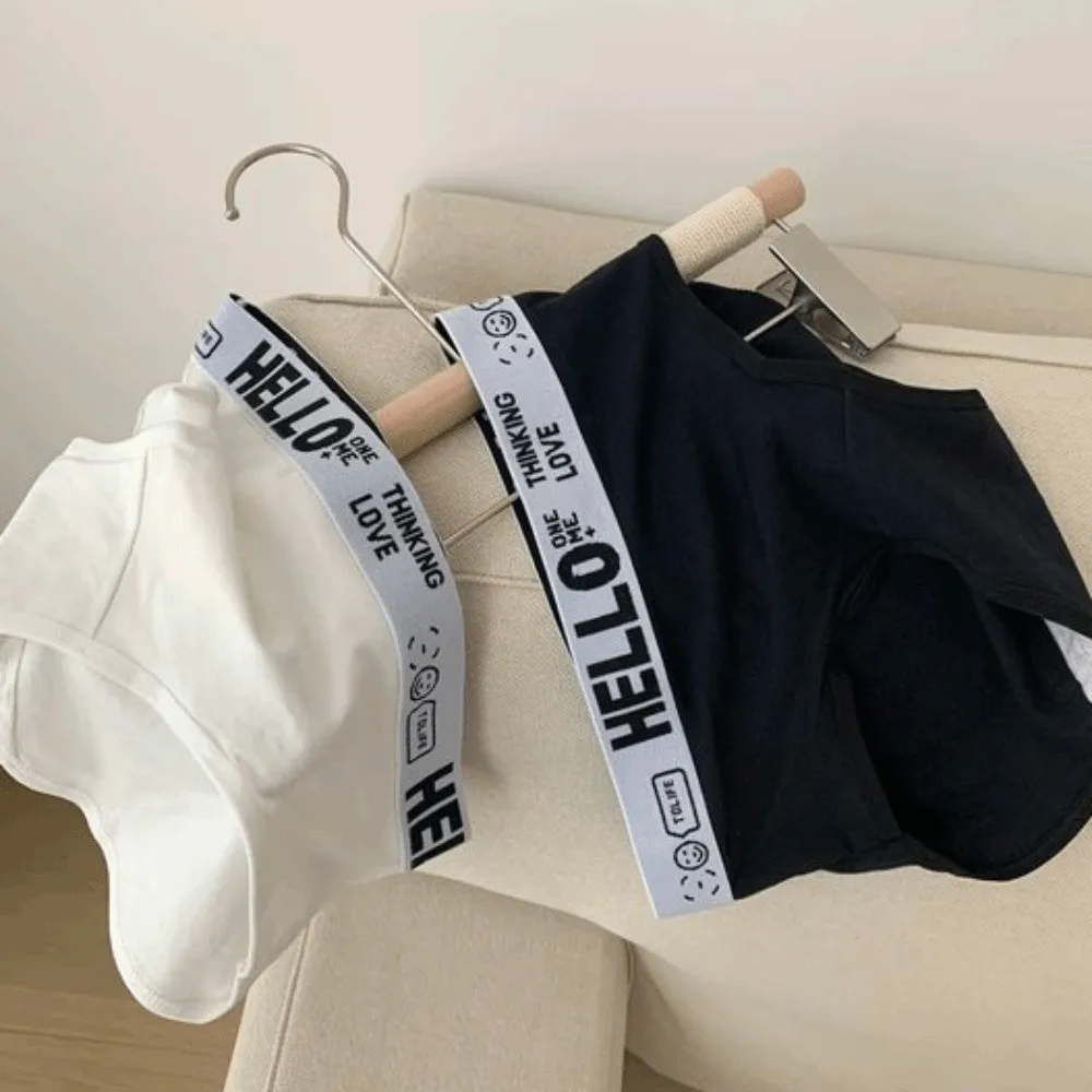 

4Pcs Cotton Crotch Women Cotton Panties Set Low Waist Underwear Sports Style Briefs Female Lingerie 4PCS Letter Underpants