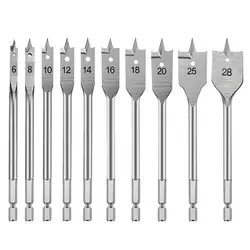 1pcs 6-50mm Flat Drill High-carbon Steel Wood Flat Drill Set Woodworking Spade Drill Bits Durable Woodworking Tool