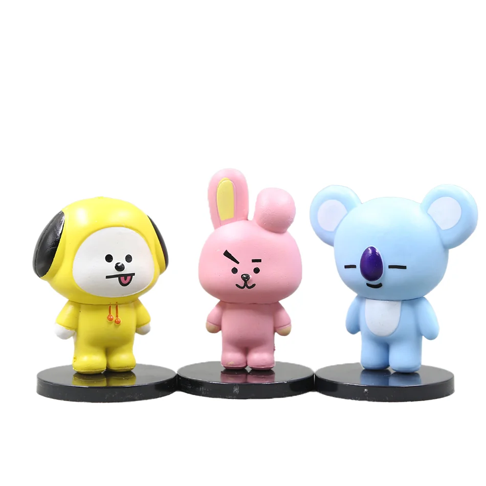 BT21 6cm 7pcs figure korea pop kpop mini figure bts Bt21 koya Model Creative Desktop Accessories Toy Children's Birthday Gift