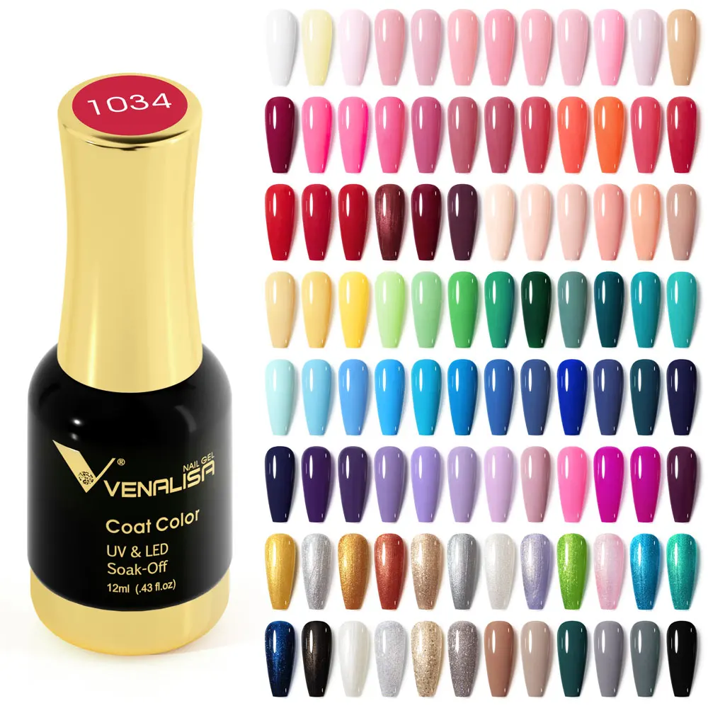 VENALISA 12ml TPO FREE Gel Esmalte de uñas Laca de cristal rosa francés Nail Art Glitter Perlas Diamantes Soakoff Platino UV LED