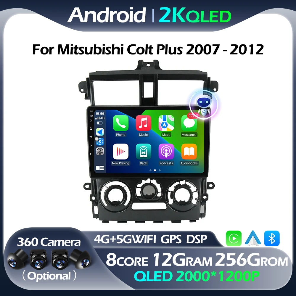 Autoradio per Mitsubishi Colt Plus 2007 - 2012 lettore Video multimediale Android navigazione GPS No 2din