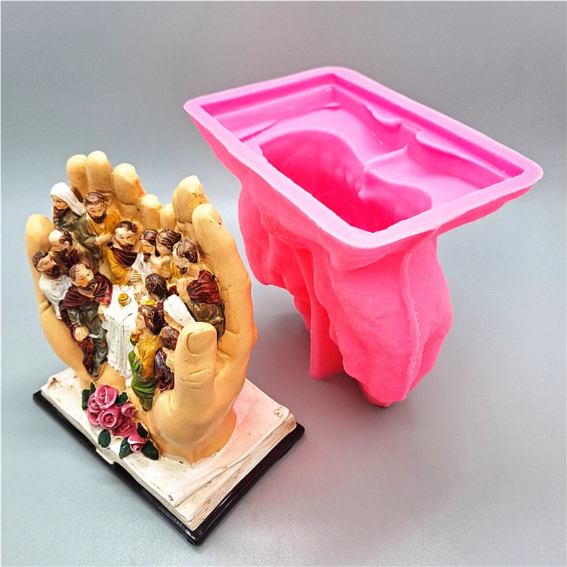 Silicone Mold 3D Last Supper Gypsum Resin Candle Concrete Crystal Drop Glue Mold DIY Handmade Crafts Pendant